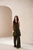 Forest Olive Georgette Co-Ord Set