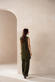 Forest Olive Georgette Co-Ord Set