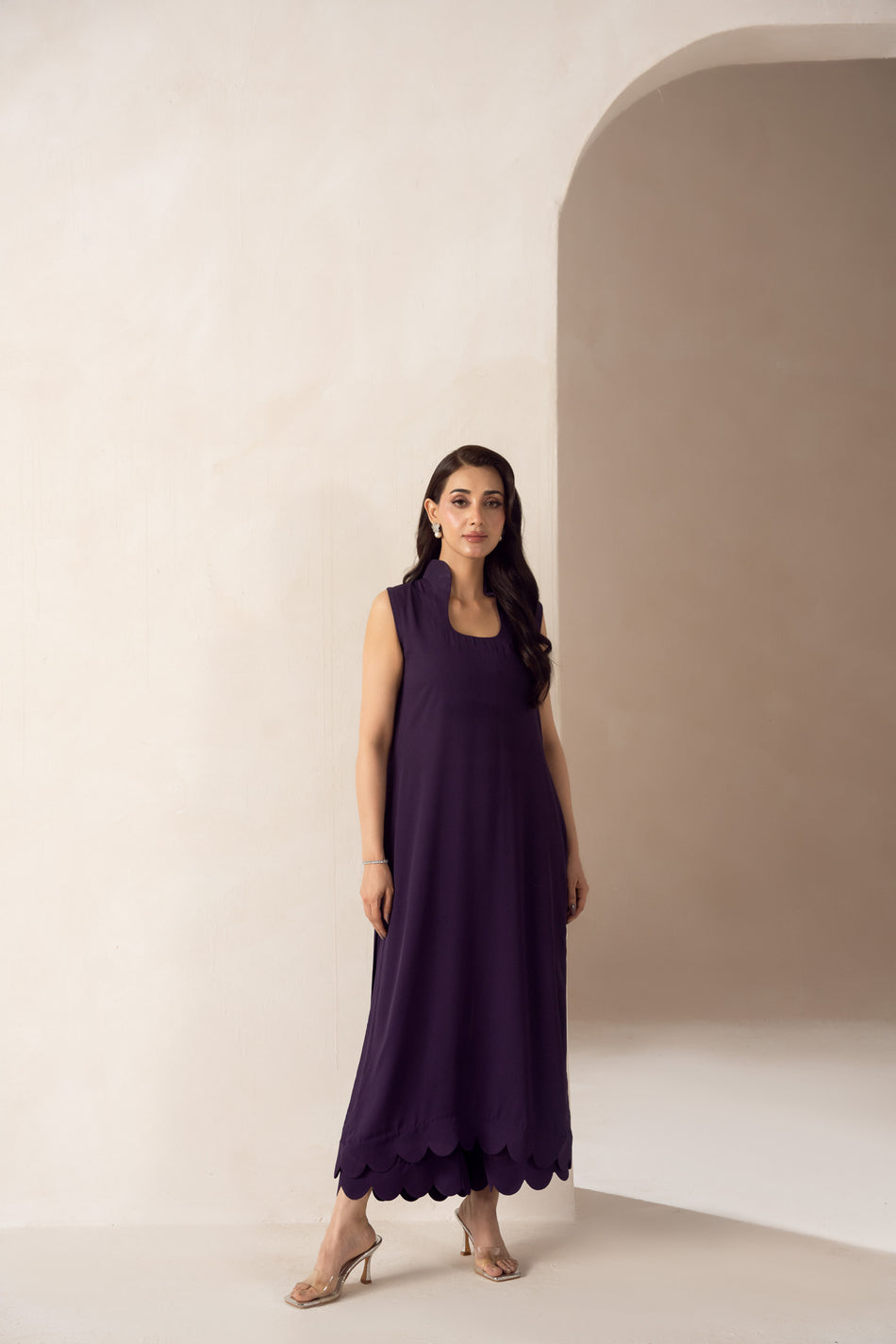 Matte Purple Georgette Co-Ord Set