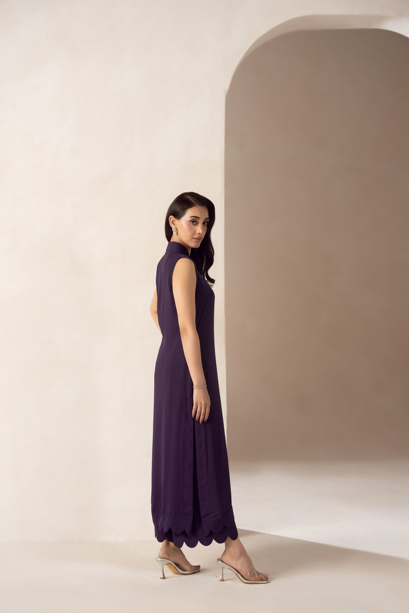 Matte Purple Georgette Co-Ord Set