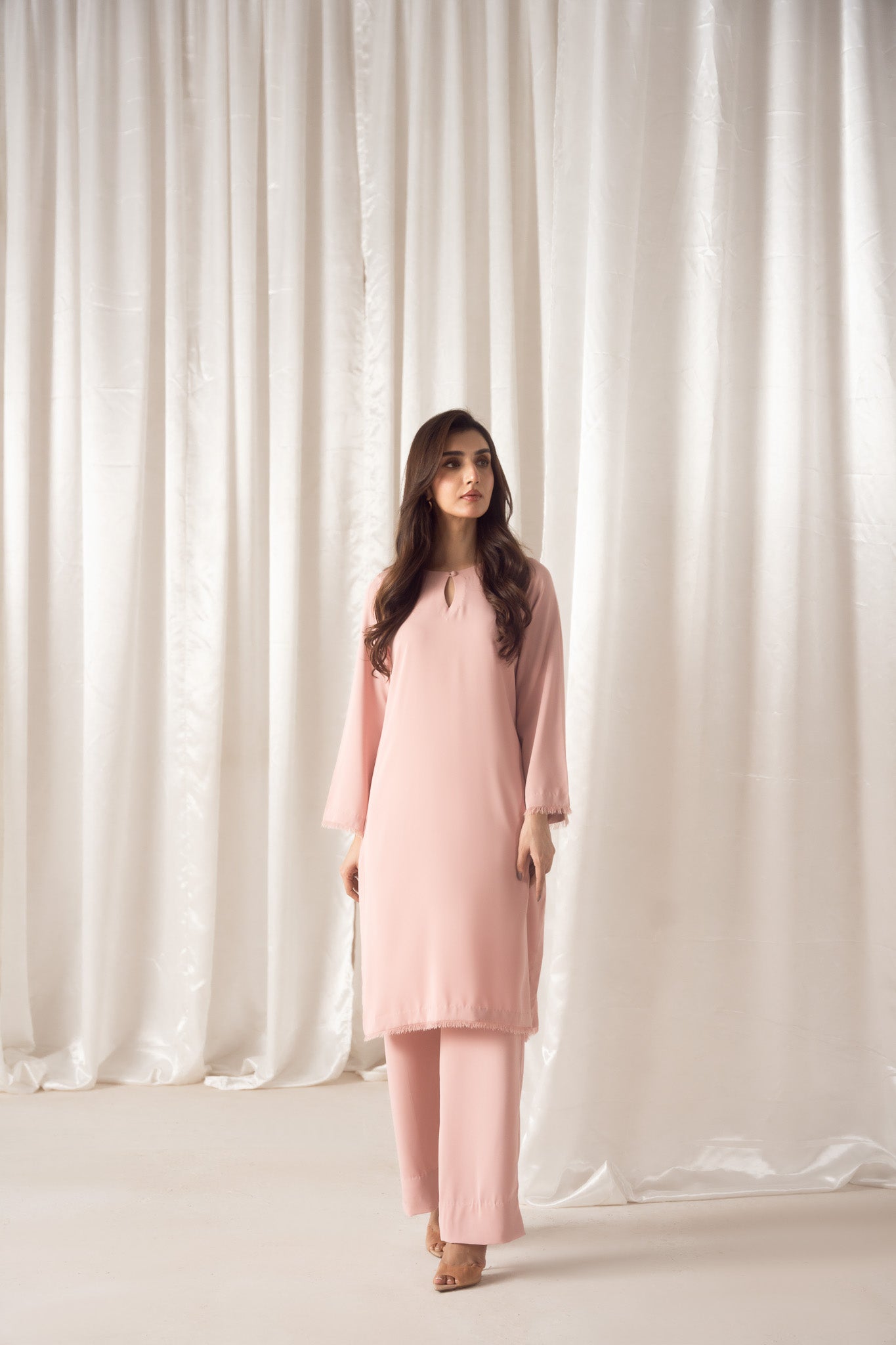 Ballet Pink Georgette Co-Ord Set
