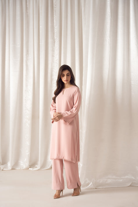 Ballet Pink Georgette Co-Ord Set