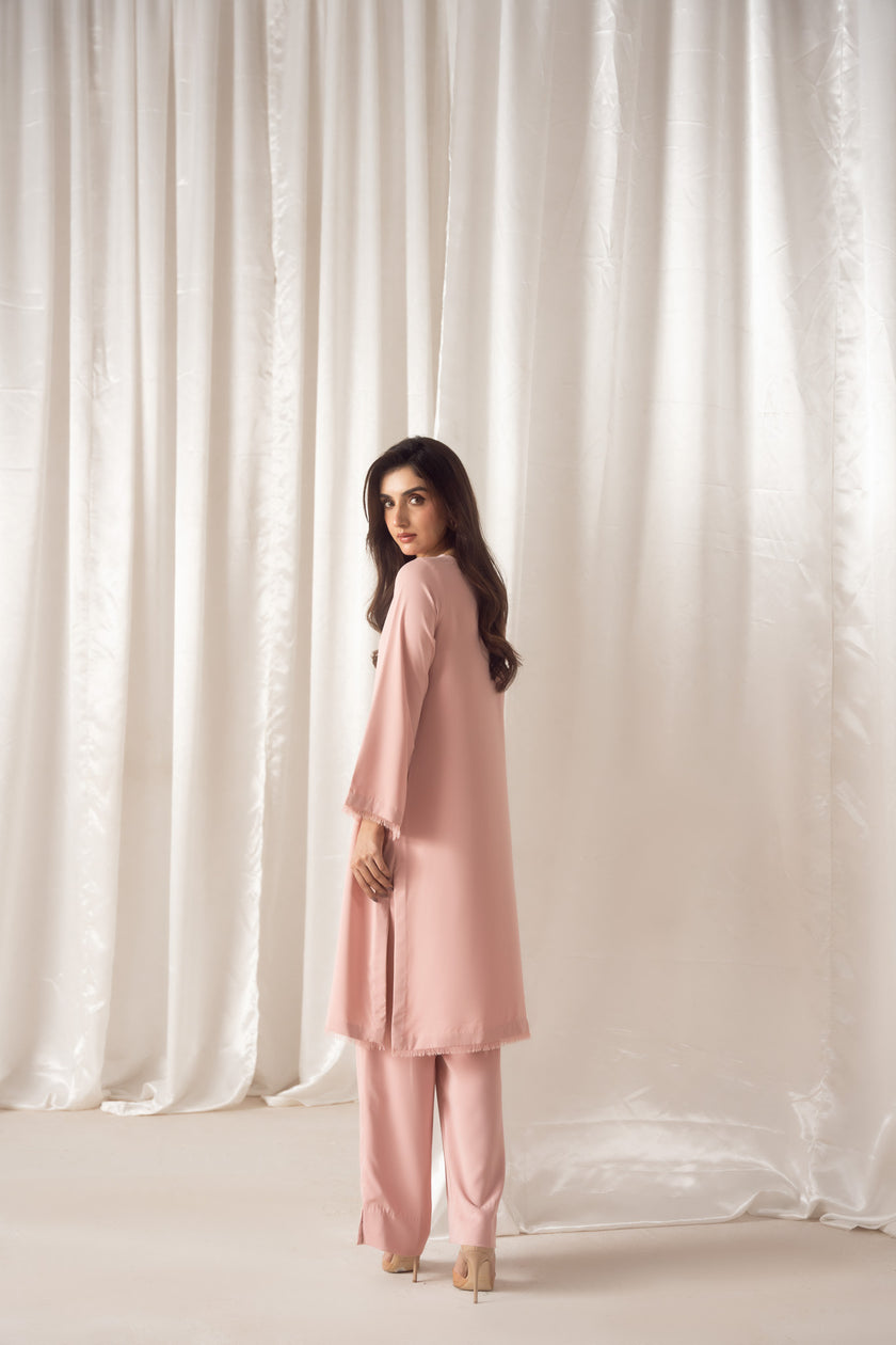 Ballet Pink Georgette Co-Ord Set