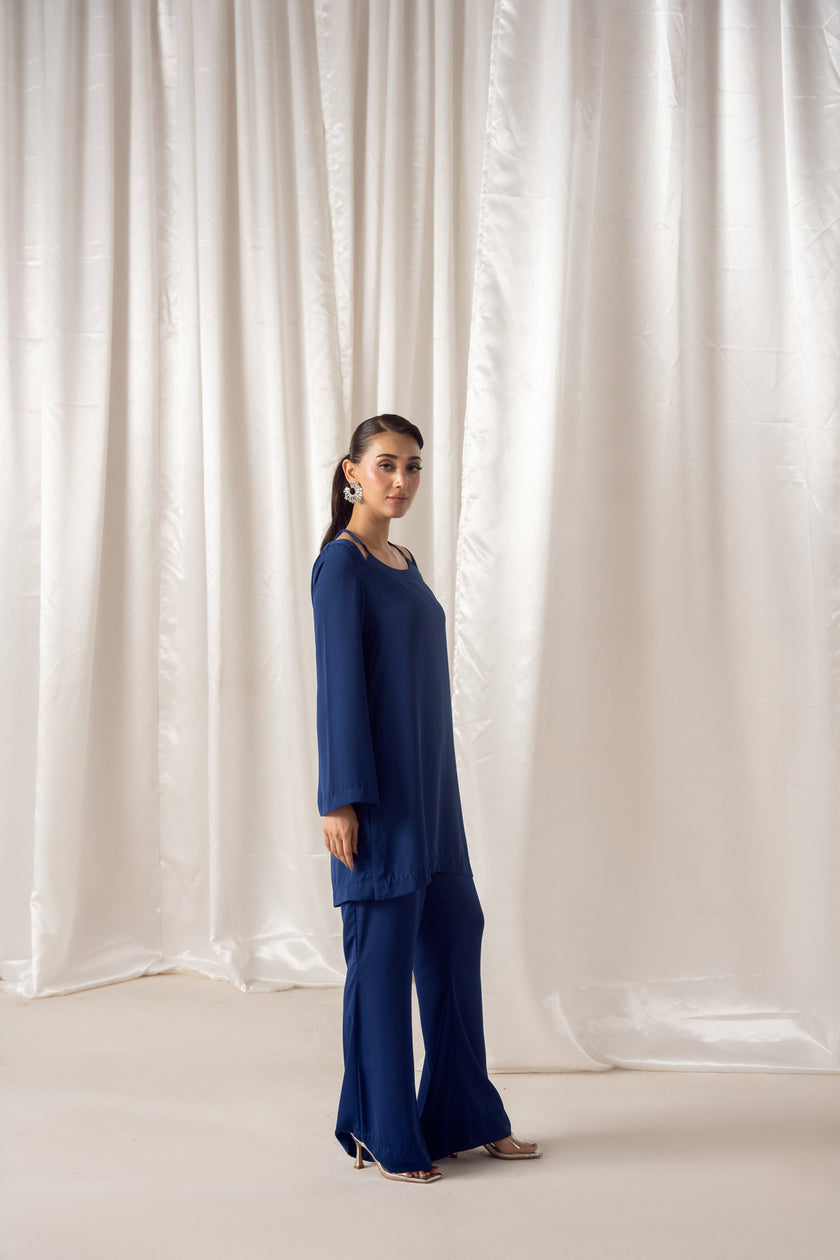 Blue Noir Georgette Co-Ord Set
