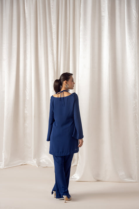 Blue Noir Georgette Co-Ord Set