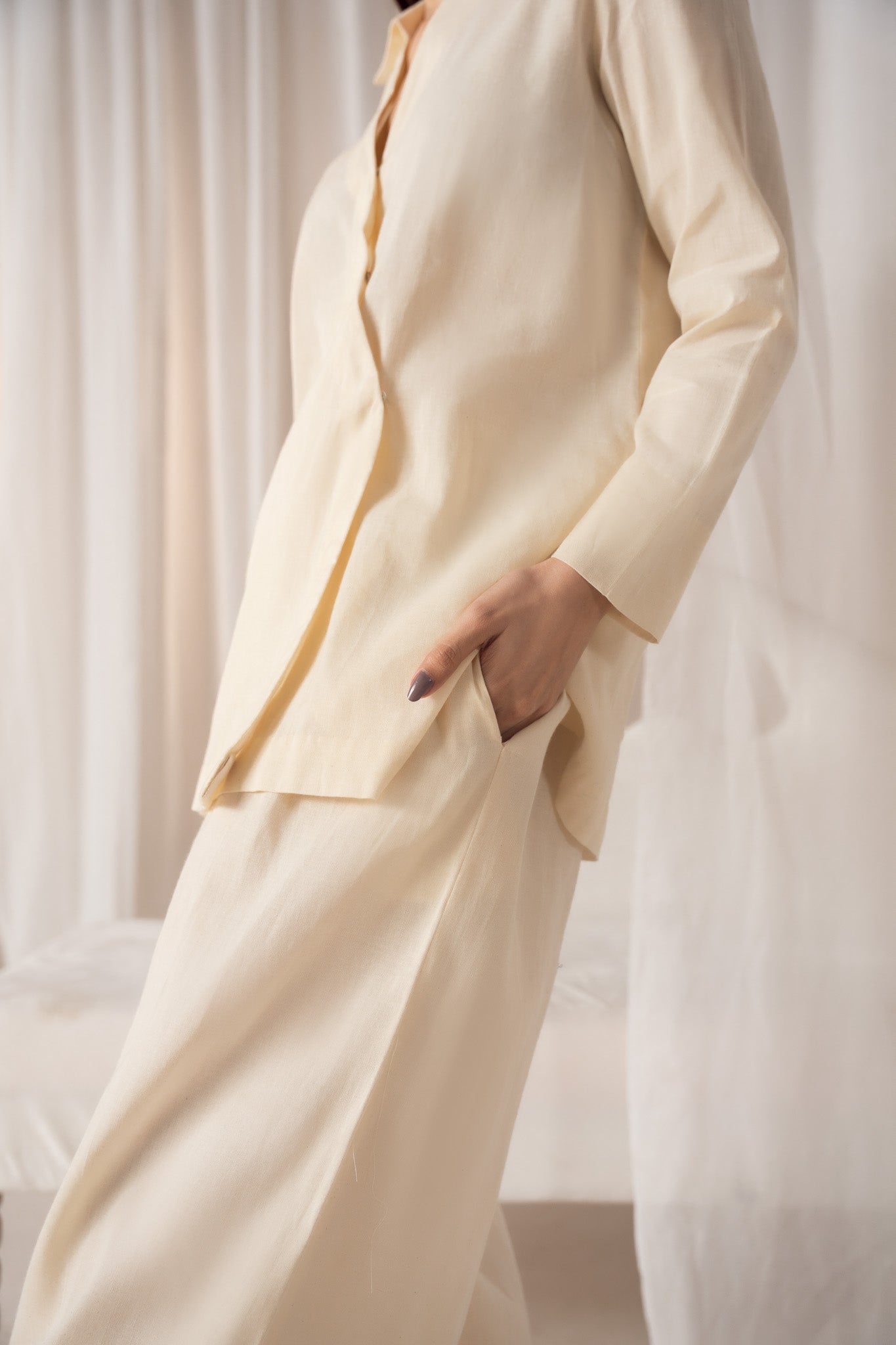 Ivory Sand Georgette Co-Ord Set
