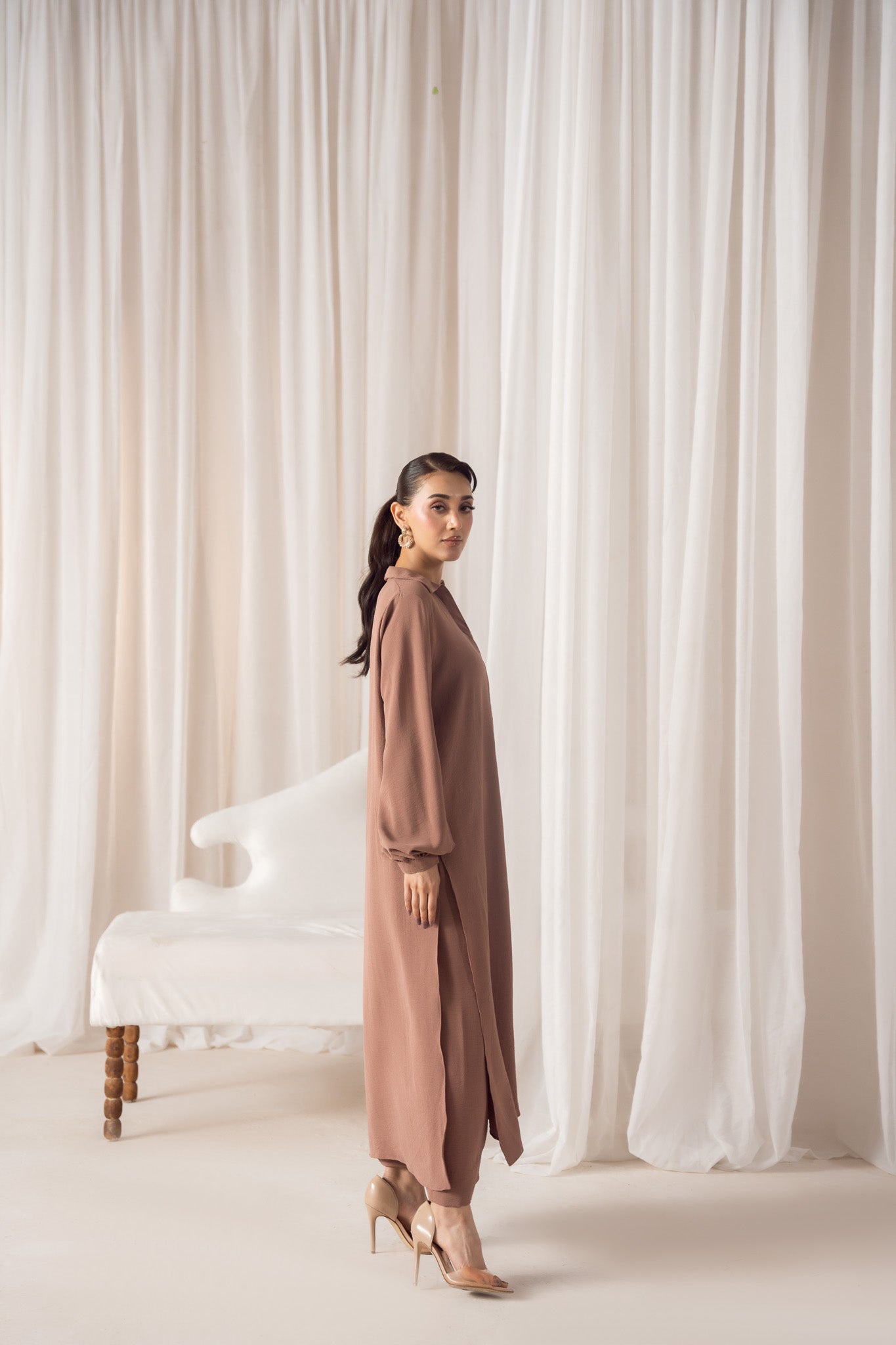 Nude Bloom Georgette Co-Ord Set